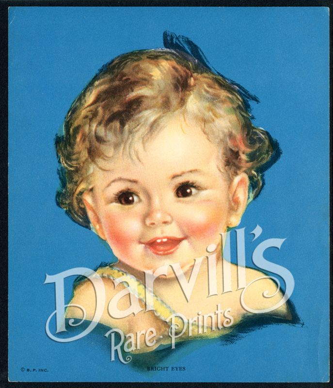 Vintage calendar prints of babies, children, pets, mothers, etc. from